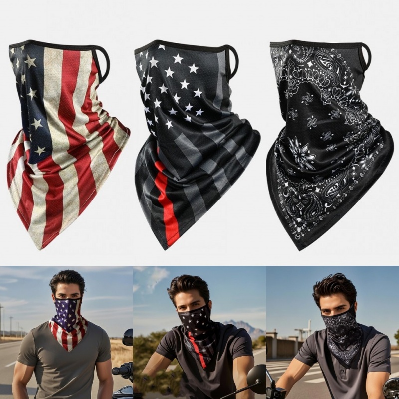 Fishing Mask Sun Protection - 夏用サイクリング・ハイキング・釣り用フェイスマスク ネックゲイター バンダナ プリントスカーフ 通気性 速乾性
