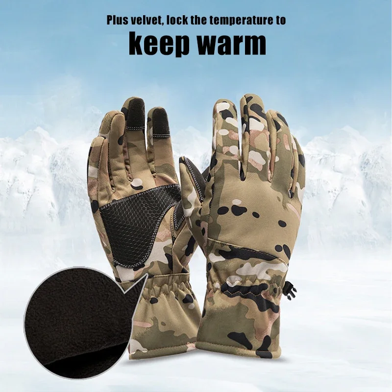 冬用防水迷彩ハンティンググローブ滑り止めタッチスクリーン対応 - Fishing Gloves のレビューと価格