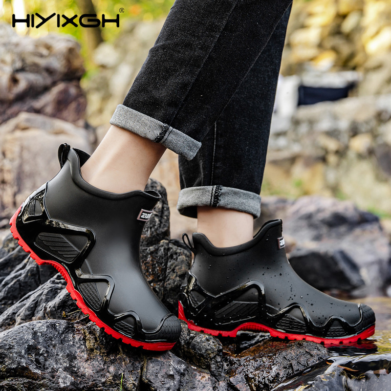 厚底メンズレインブーツ アウトドア防水シューズ 耐摩耗性 釣 - Fishing Boots のレビューと価格