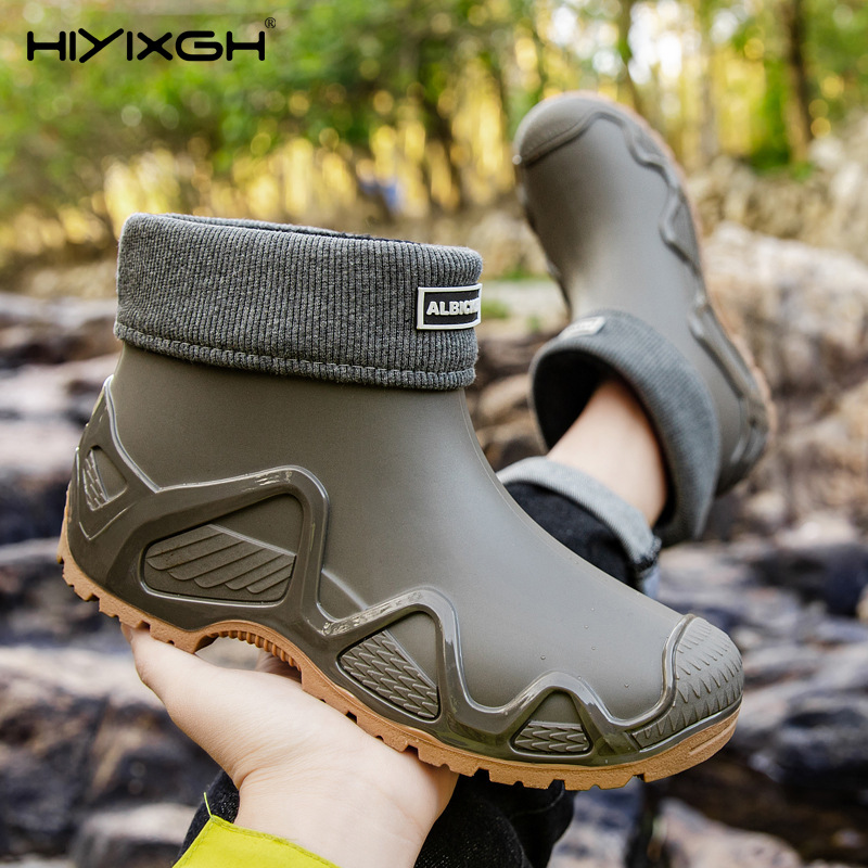 厚底メンズレインブーツ アウトドア防水シューズ 耐摩耗性 釣 - Fishing Boots のレビューと価格