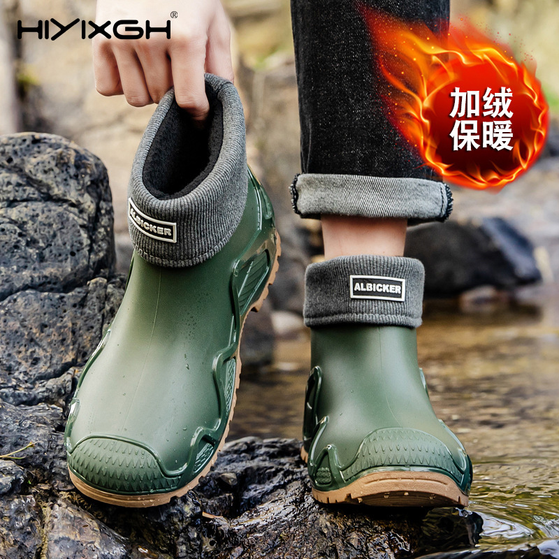 厚底メンズレインブーツ アウトドア防水シューズ 耐摩耗性 釣 - Fishing Boots のレビューと価格